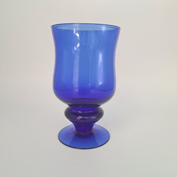 Nancy Calhoun Sapphire Blue Water Goblet - Picture 1 of 10